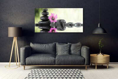 Plexiglas® Wall Art Flower stones art pink black