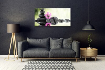 Plexiglas® Wall Art Flower stones art pink black