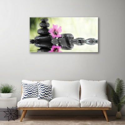 Plexiglas® Wall Art Flower stones art pink black