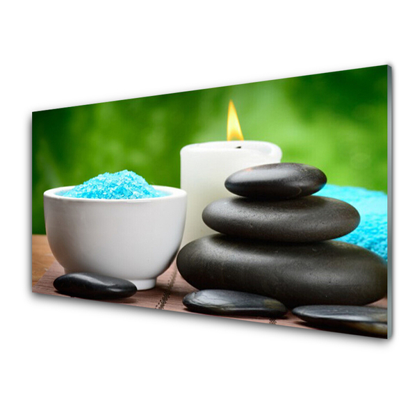 Plexiglas® Wall Art Shell candle stones art white black