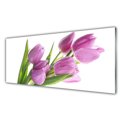 Plexiglas® Wall Art Tulips floral pink green