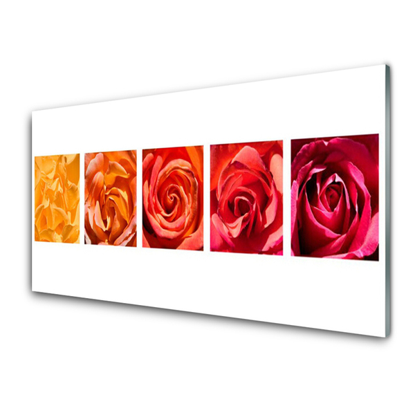 Plexiglas® Wall Art Roses floral yellow orange red