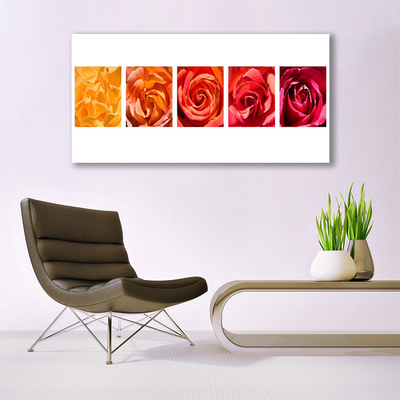 Plexiglas® Wall Art Roses floral yellow orange red