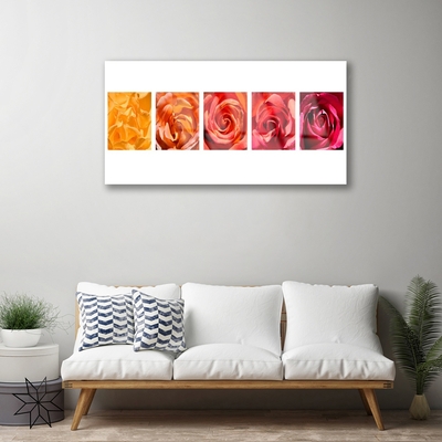 Plexiglas® Wall Art Roses floral yellow orange red