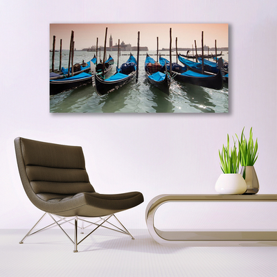 Plexiglas® Wall Art Boats architecture black blue