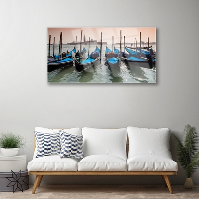 Plexiglas® Wall Art Boats architecture black blue