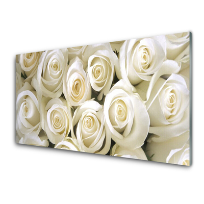 Plexiglas® Wall Art Roses floral white