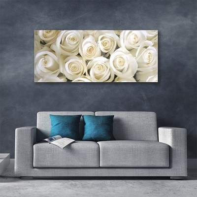 Plexiglas® Wall Art Roses floral white