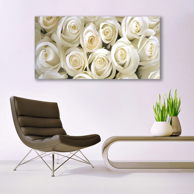 Plexiglas® Wall Art Roses floral white