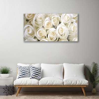 Plexiglas® Wall Art Roses floral white