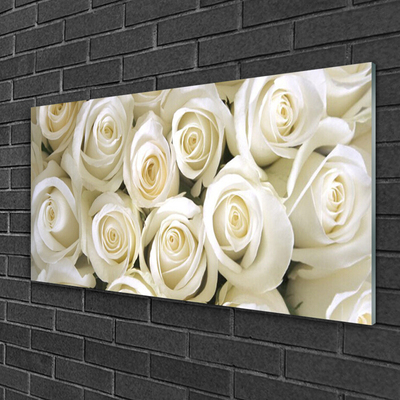 Plexiglas® Wall Art Roses floral white