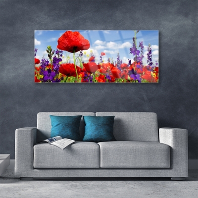 Plexiglas® Wall Art Flowers floral red purple