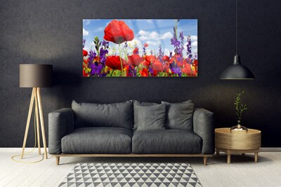 Plexiglas® Wall Art Flowers floral red purple