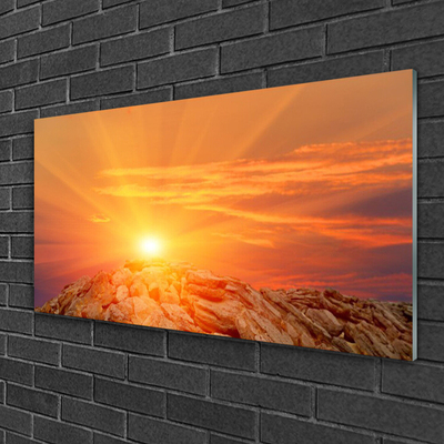 Plexiglas® Wall Art Sun landscape yellow