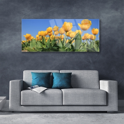 Plexiglas® Wall Art Tulips floral yellow