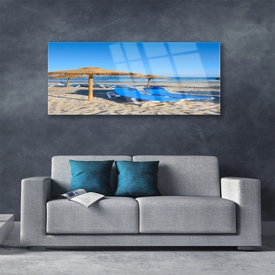 Plexiglas® Wall Art Beach landscape grey