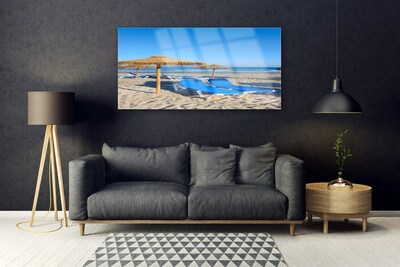 Plexiglas® Wall Art Beach landscape grey