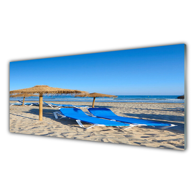 Plexiglas® Wall Art Beach landscape grey