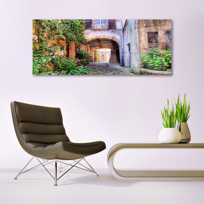 Plexiglas® Wall Art Residential building architecture grey brown green