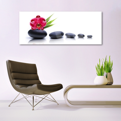 Plexiglas® Wall Art Flower stones art red grey