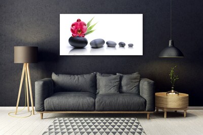 Plexiglas® Wall Art Flower stones art red grey