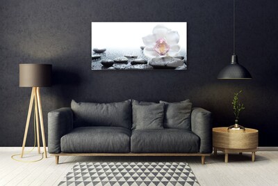 Plexiglas® Wall Art Flower stones art white black