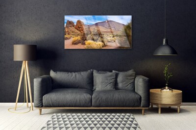 Plexiglas® Wall Art Mountains landscape green yellow brown grey