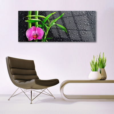 Plexiglas® Wall Art Bamboo tube flower floral pink green