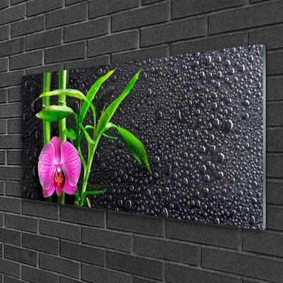 Plexiglas® Wall Art Bamboo tube flower floral pink green