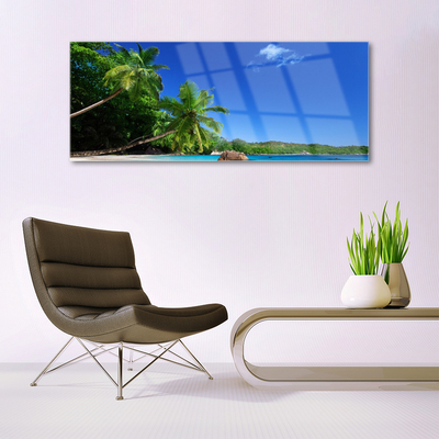 Plexiglas® Wall Art Palm trees landscape brown green