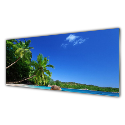 Plexiglas® Wall Art Palm trees landscape brown green