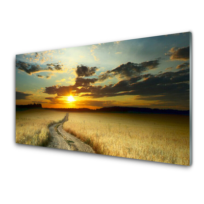 Plexiglas® Wall Art Way meadow landscape grey yellow