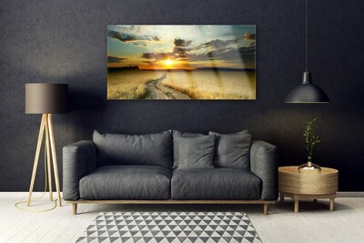 Plexiglas® Wall Art Way meadow landscape grey yellow