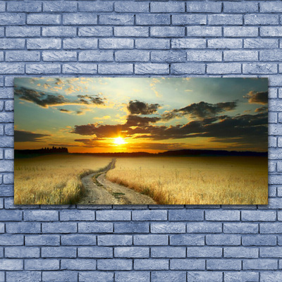 Plexiglas® Wall Art Way meadow landscape grey yellow