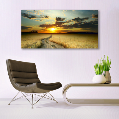 Plexiglas® Wall Art Way meadow landscape grey yellow