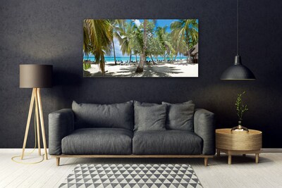 Plexiglas® Wall Art Beach palm trees landscape brown green