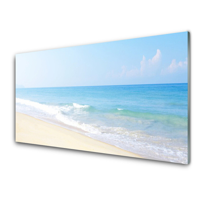 Plexiglas® Wall Art Beach sea landscape white blue