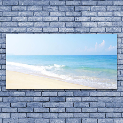 Plexiglas® Wall Art Beach sea landscape white blue