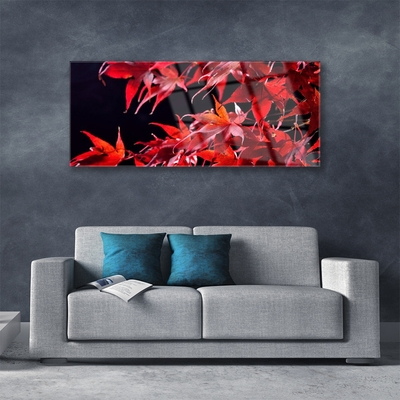 Plexiglas® Wall Art Leaves floral orange