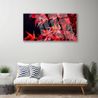 Plexiglas® Wall Art Leaves floral orange