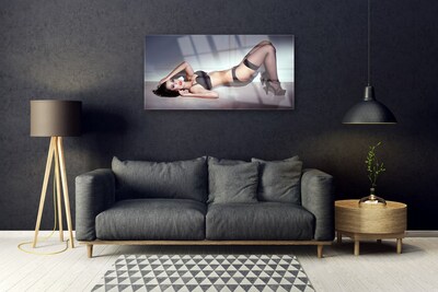 Plexiglas® Wall Art Woman people black beige