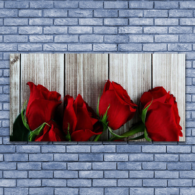 Plexiglas® Wall Art Roses floral red