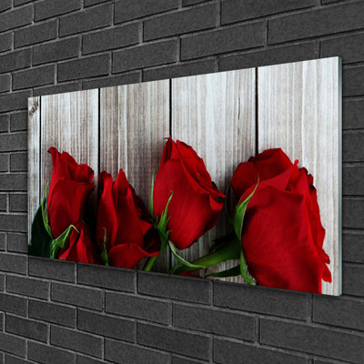 Plexiglas® Wall Art Roses floral red