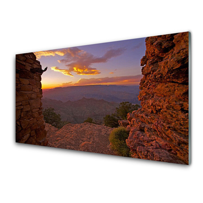 Plexiglas® Wall Art Rock landscape brown