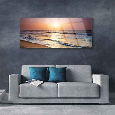 Plexiglas® Wall Art Sea landscape yellow blue