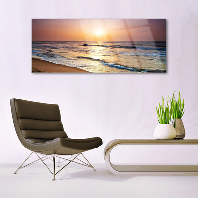 Plexiglas® Wall Art Sea landscape yellow blue