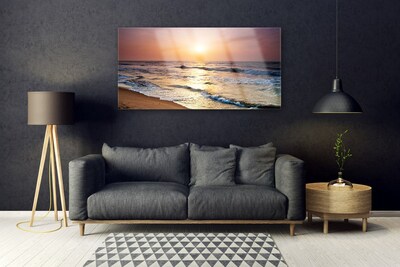 Plexiglas® Wall Art Sea landscape yellow blue