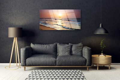 Plexiglas® Wall Art Sea landscape yellow blue