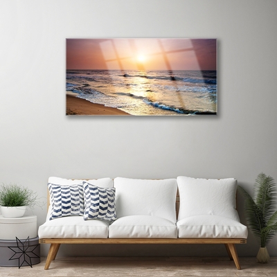 Plexiglas® Wall Art Sea landscape yellow blue