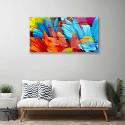 Plexiglas® Wall Art Flowers floral red blue orange